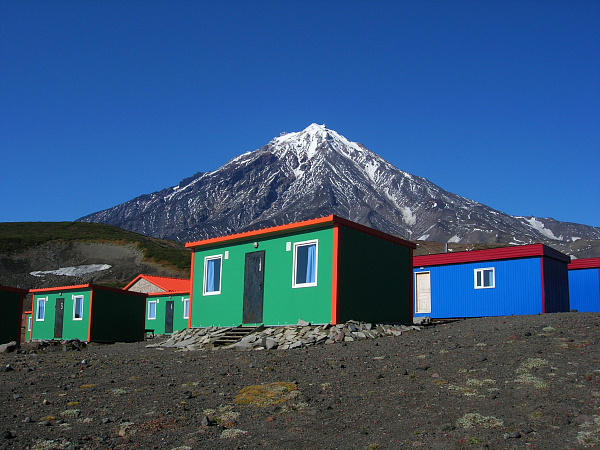 Tourist camp at the foot of Avacha volcano (summer)